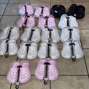 Kids Comfort Clogs - Pink, Black, and White